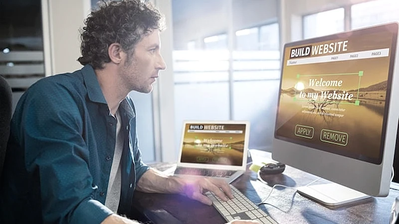 Composite image of composite image of build website interface