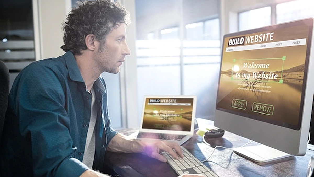 Composite image of composite image of build website interface
