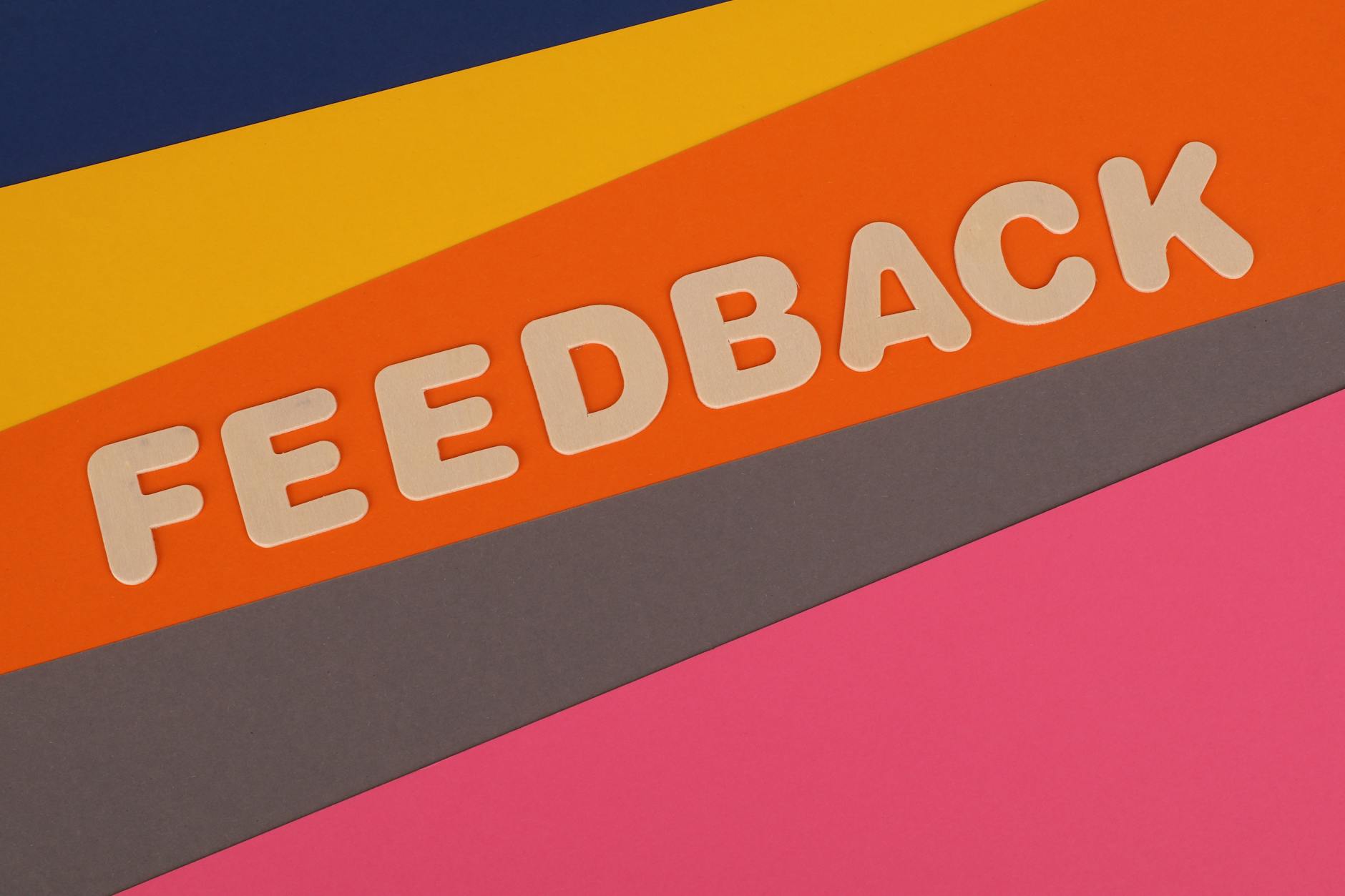 Bright composition with the word 'Feedback' on colorful backgrounds, ideal for graphical use.