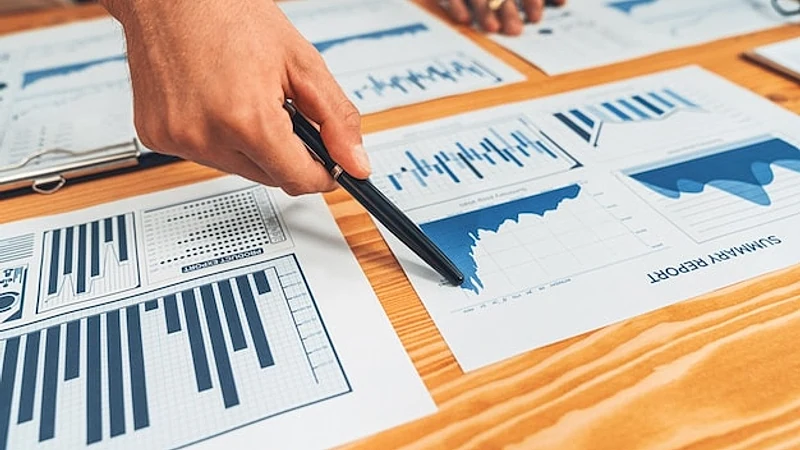 Analyst team in office analyzing financial data analysis papers Entity
